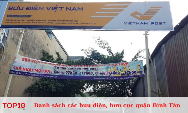 Bưu điện quận Bình Tân - Hồ Học Lãm