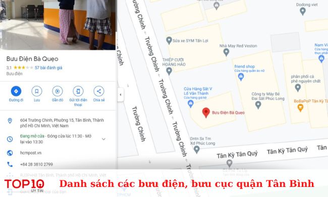 Bưu điện quận Tân Bình - Bà Quẹo