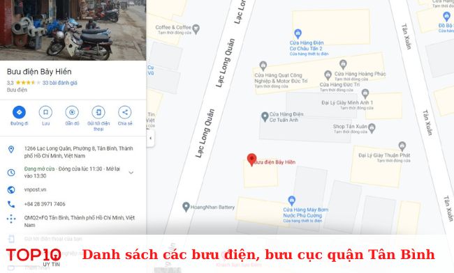 Bưu điện quận Tân Bình - Bảy Hiền