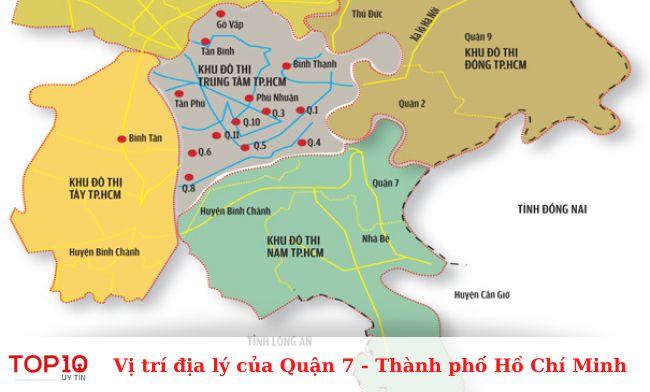 Vị trí địa lý của Quận 7 - Thành phố Hồ Chí Minh